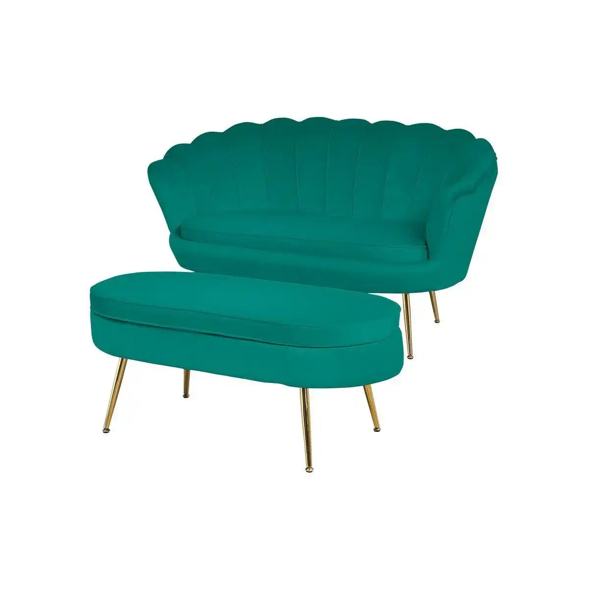 Muschelsofa aus Samt Grün - HomeDesign Knaus