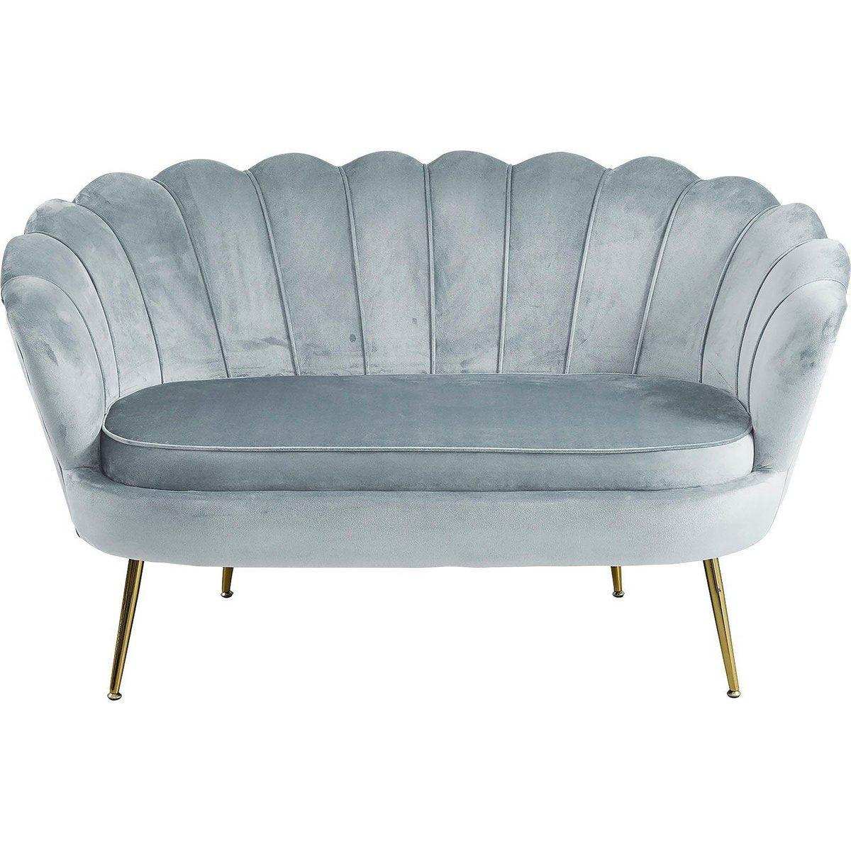 Muschelsofa aus Samt Hellgrau - HomeDesign Knaus