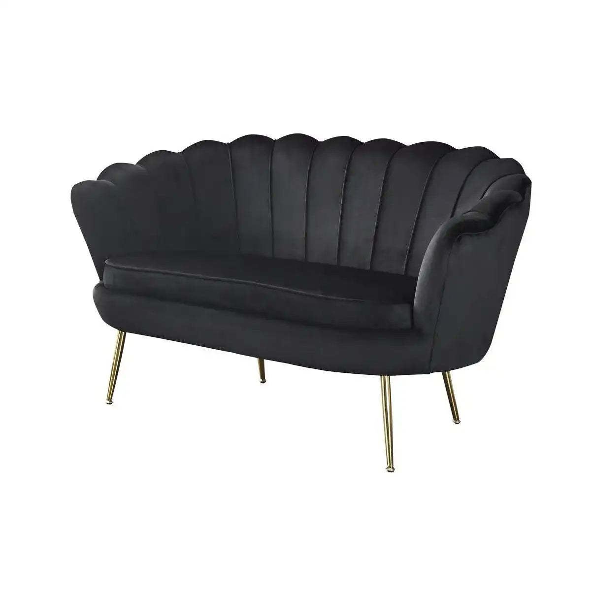 Muschelsofa aus Samt Schwarz - HomeDesign Knaus