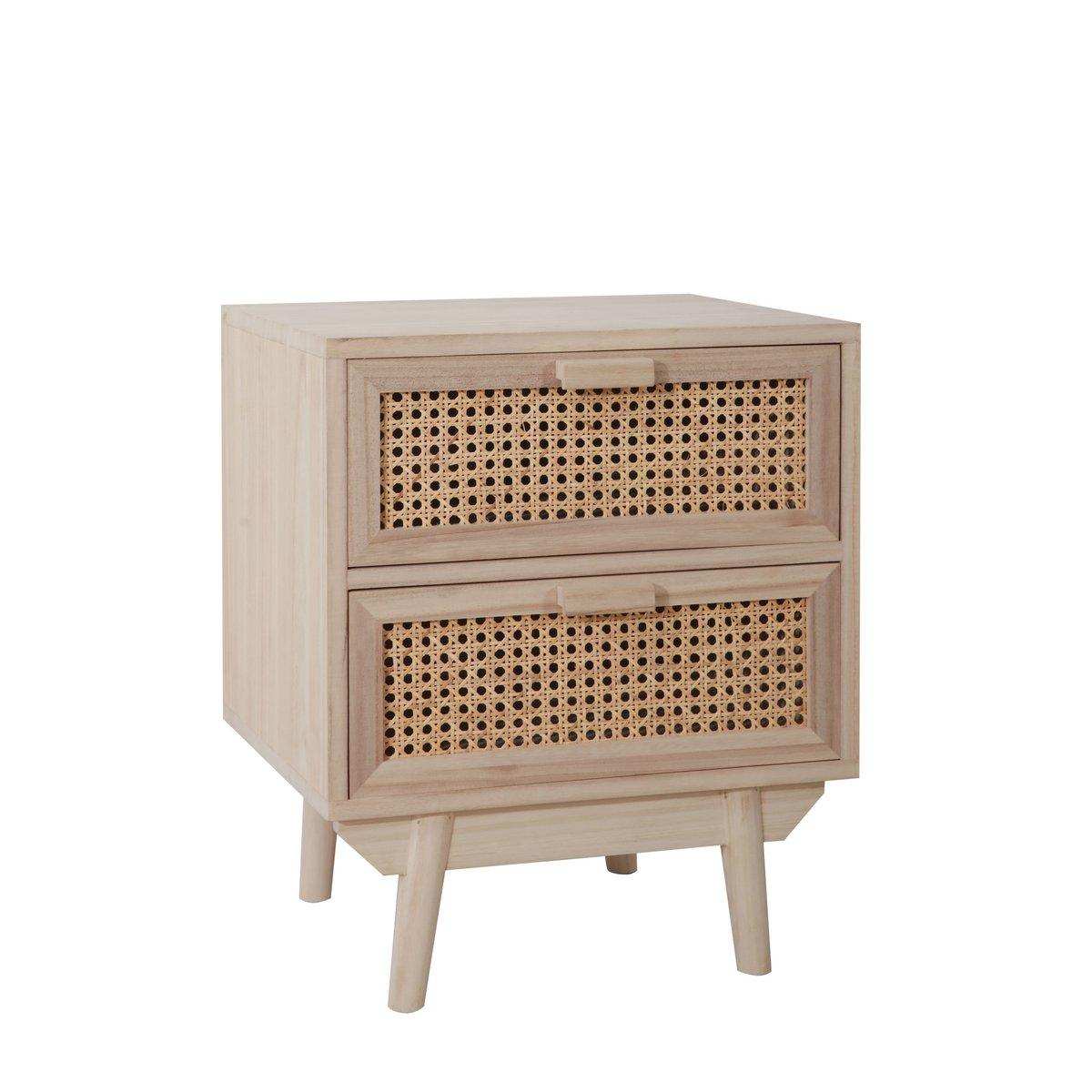 Nachtkommode 42x36 cm Rattangeflecht - HomeDesign Knaus