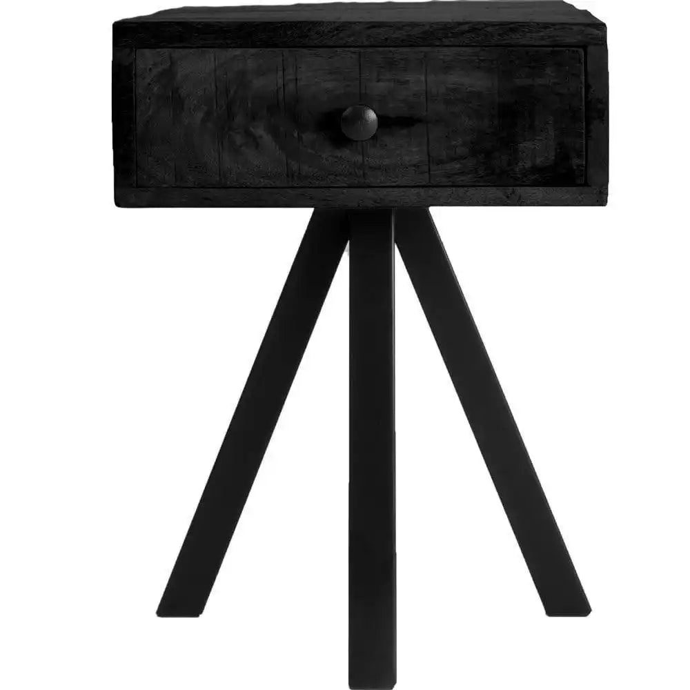 Nachttisch Kommode trocknet schwarzes Mangoholz - HomeDesign Knaus