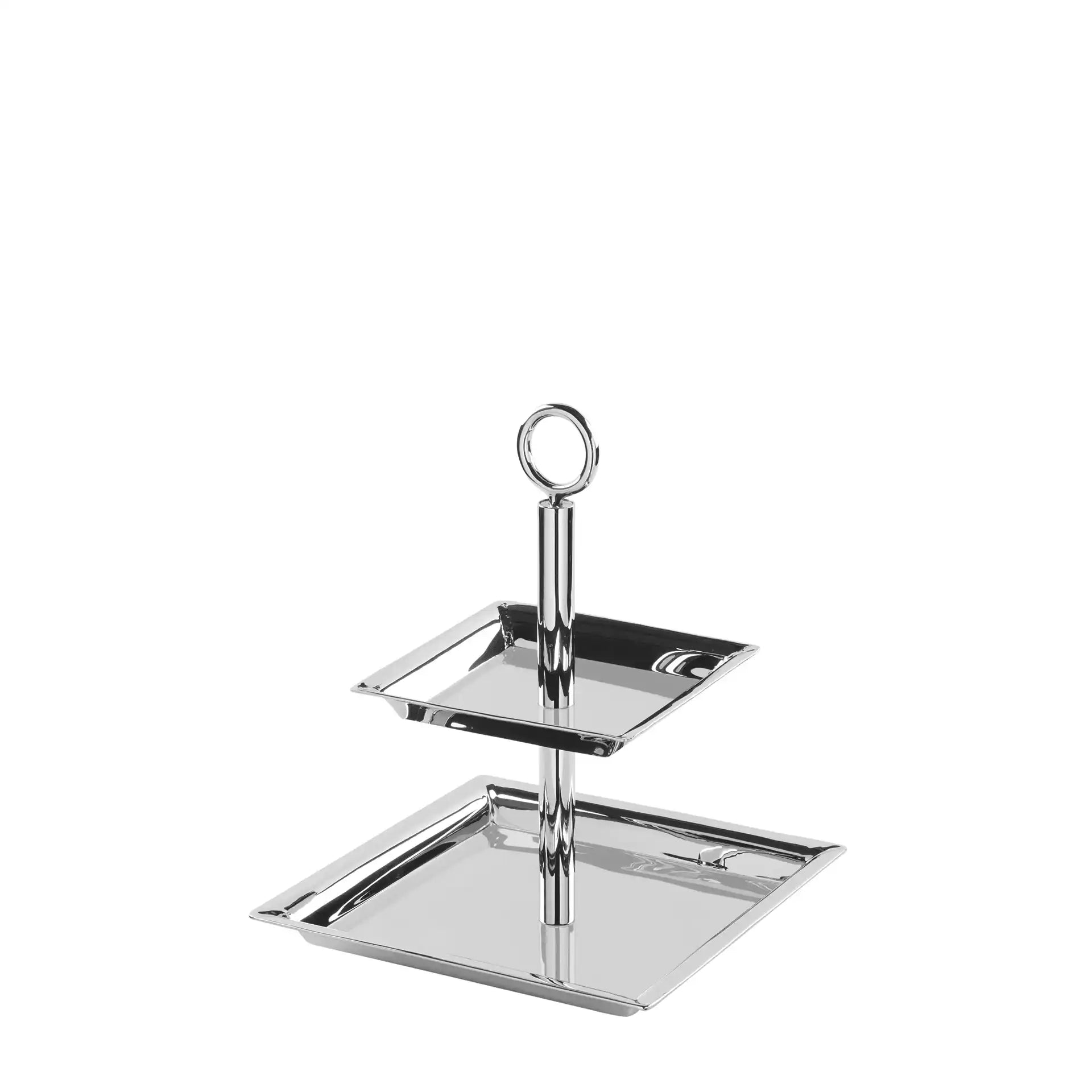 Nagano Etagere Edelstahl Chromhochpoliert Unikat 2 Etagen - HomeDesign Knaus