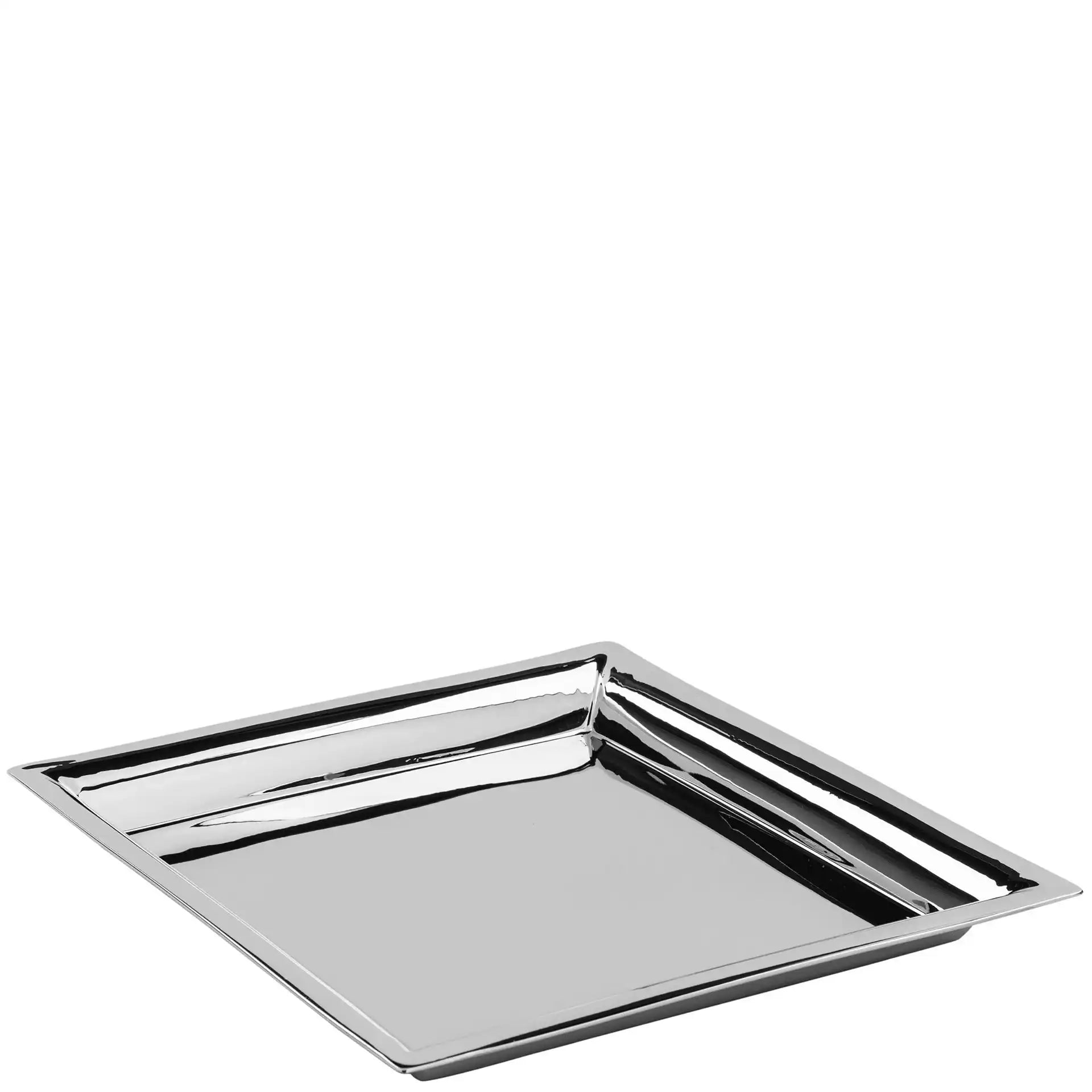Nagano Tablett Serviertablett Dekoration hochpoliert silber Handarbeit - HomeDesign Knaus