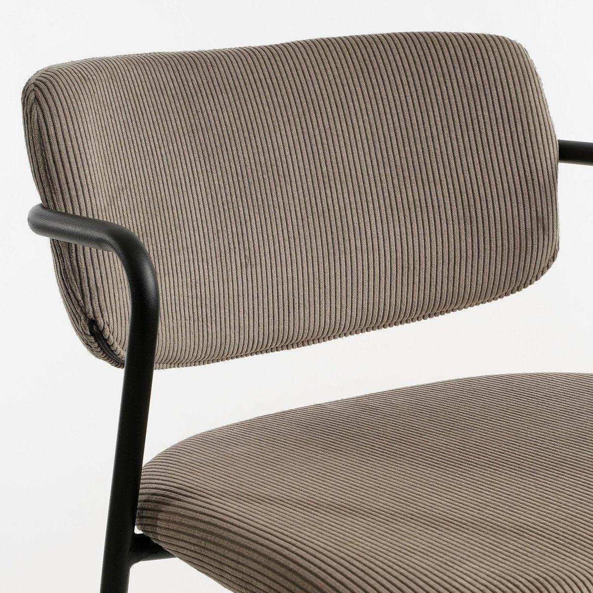 Nanet Barhocker – H91 cm – Samt – Beige - HomeDesign Knaus