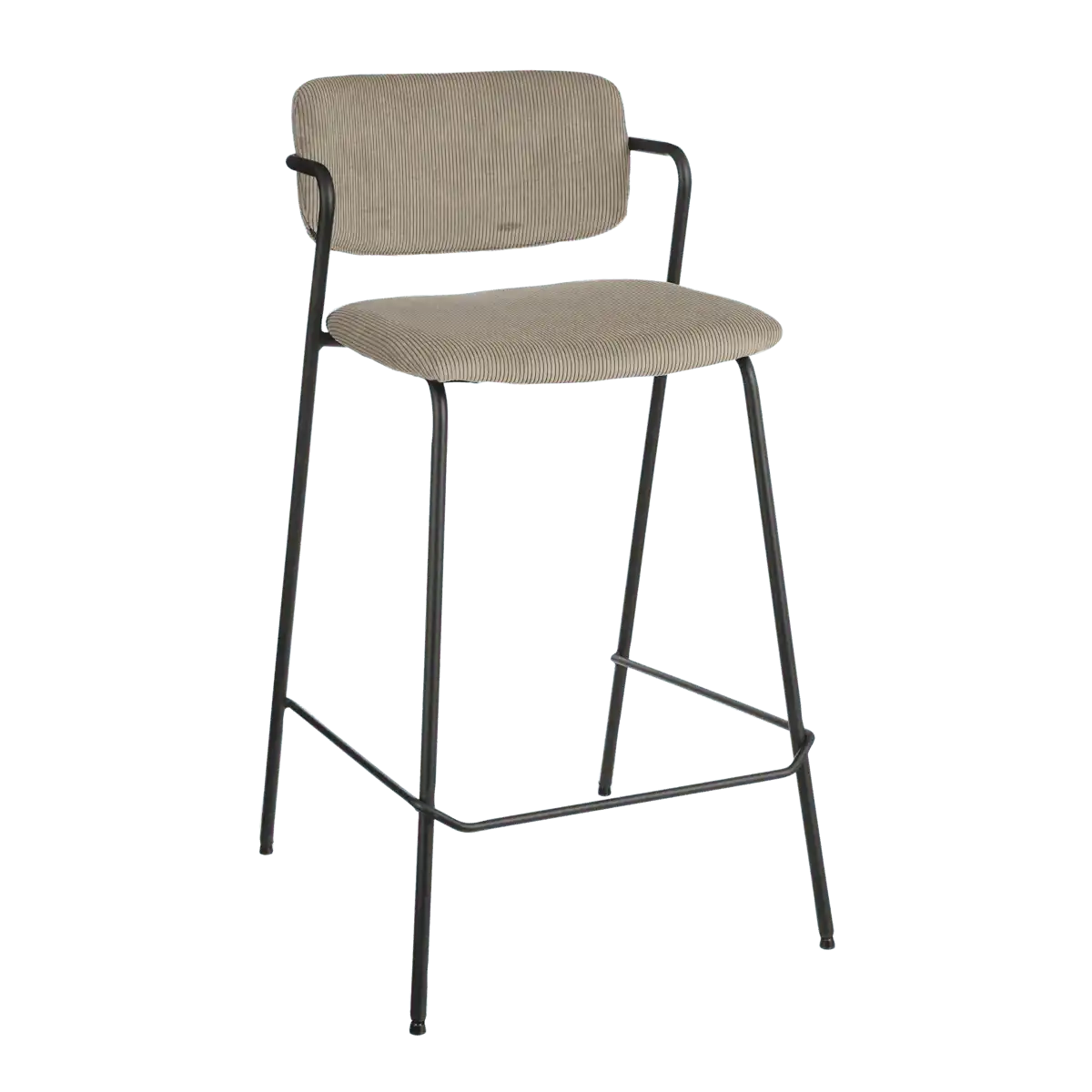 Nanet Barhocker – H91 cm – Samt – Beige - HomeDesign Knaus