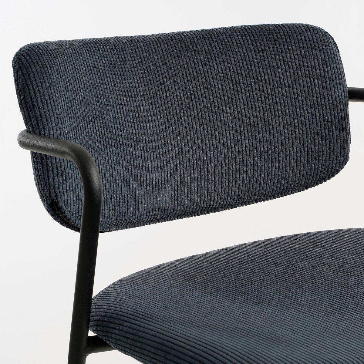 Nanet Barhocker – H91 cm – Samt – Dunkelblau - HomeDesign Knaus