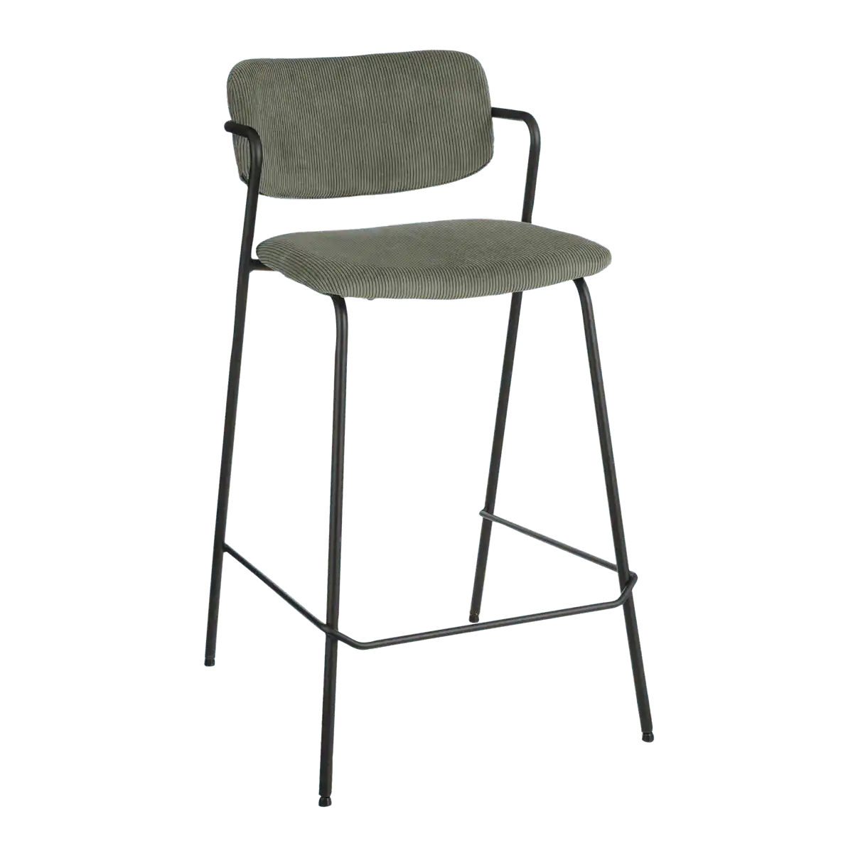 Nanet Barhocker – H91 cm – Samt – Dunkelgrün - HomeDesign Knaus
