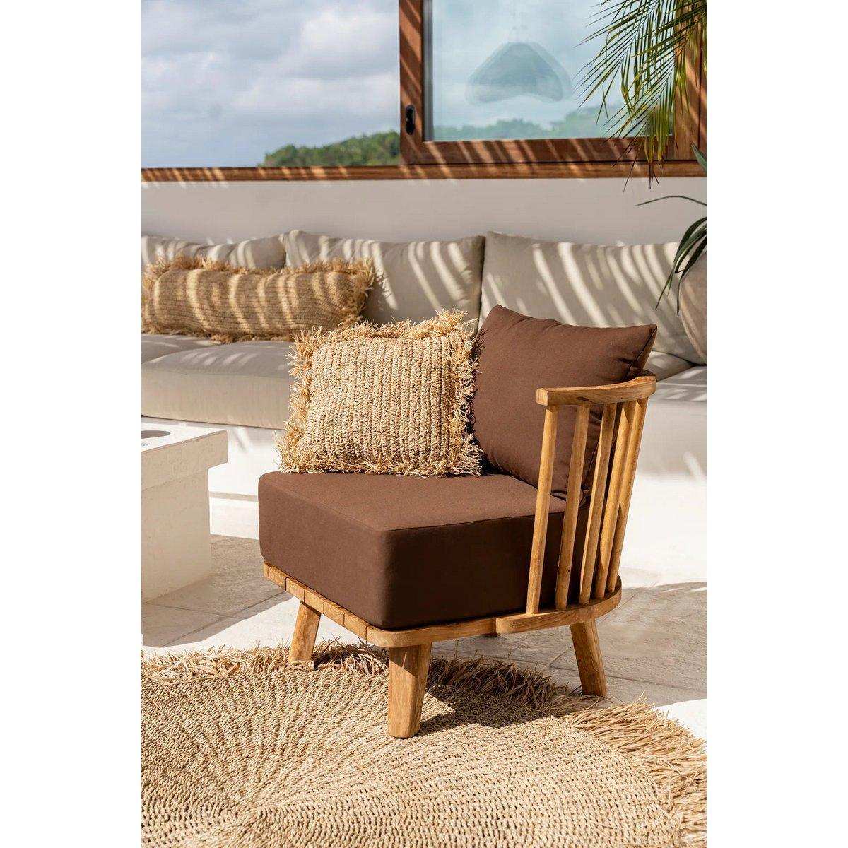 Natur Fransenteppich geflochten Bast 150 cm - HomeDesign Knaus