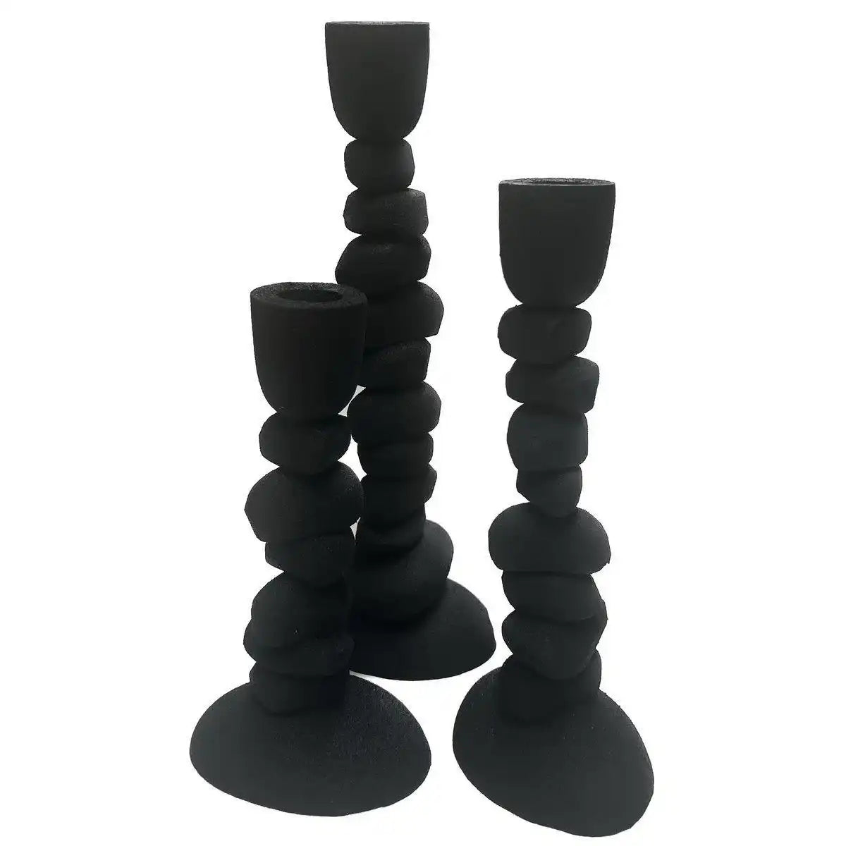 Nechi schwarz L10 x B8 x H28/22/19 cm – 3 Stück - HomeDesign Knaus