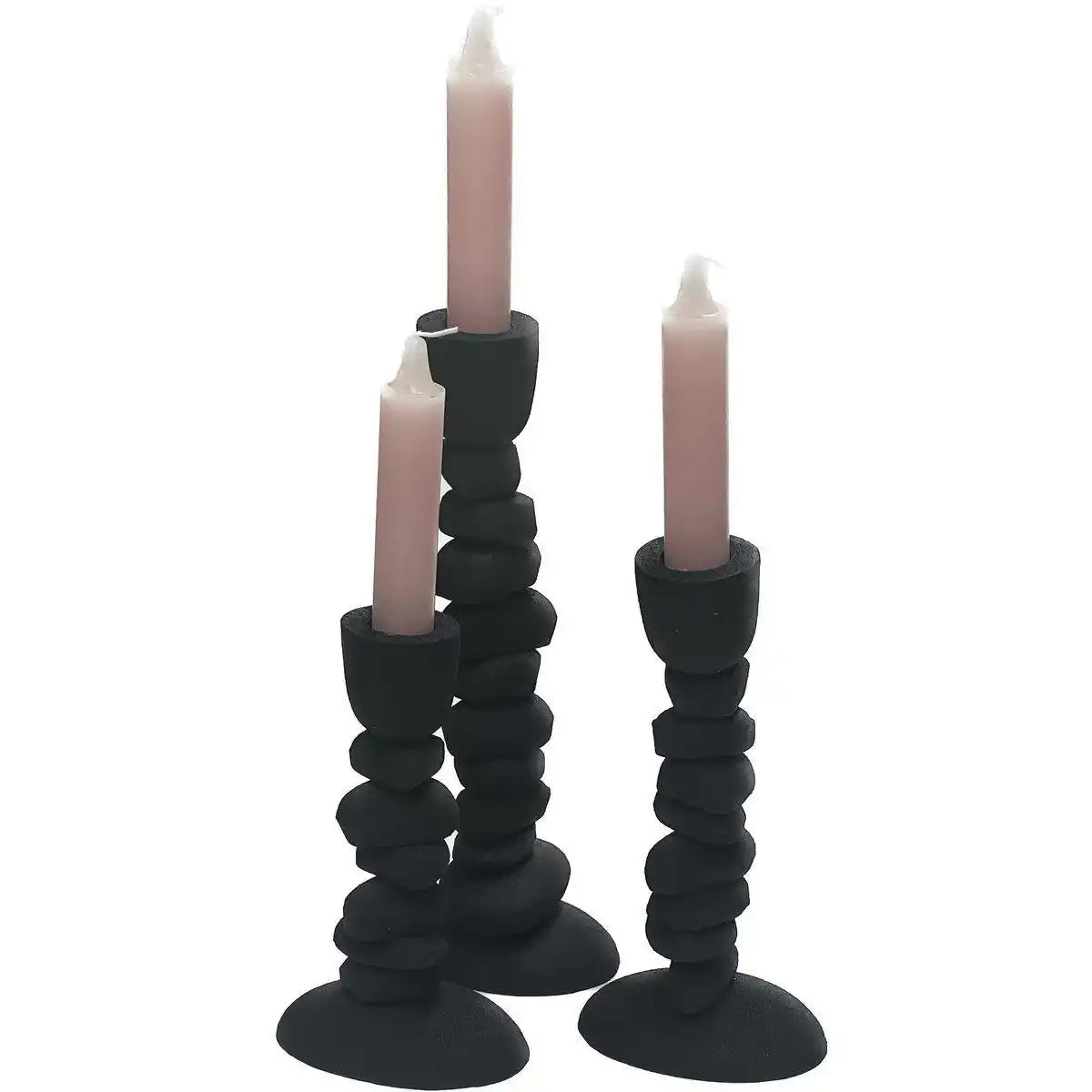 Nechi schwarz L10 x B8 x H28/22/19 cm – 3 Stück - HomeDesign Knaus