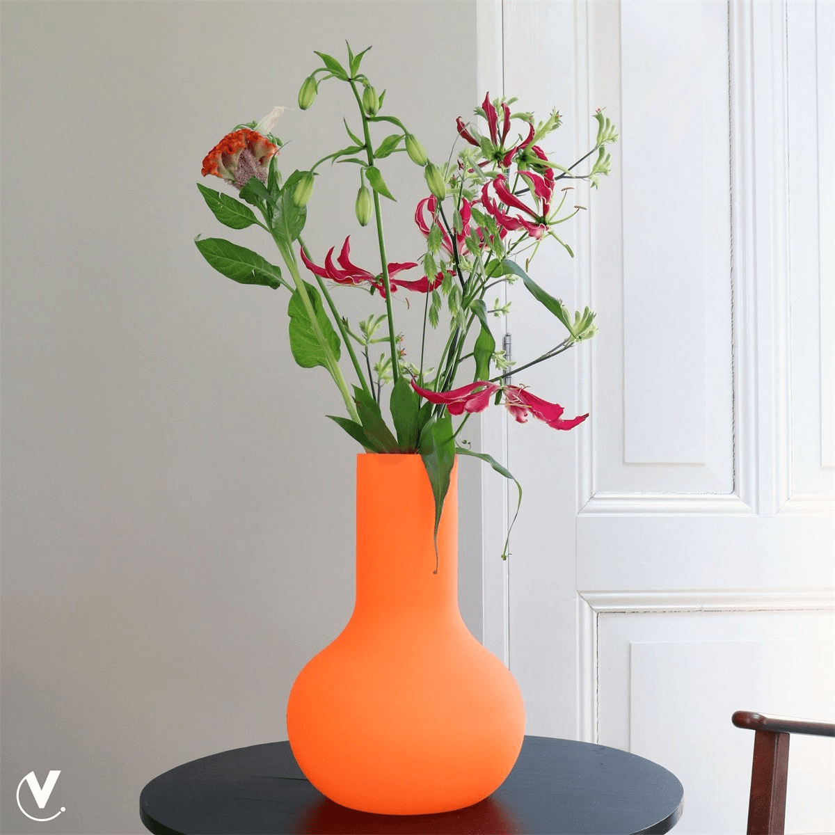 Seim Neonblau Blumenvase Orange 37 cm Vase Dekoration Mundgeblasen - HomeDesign Knaus