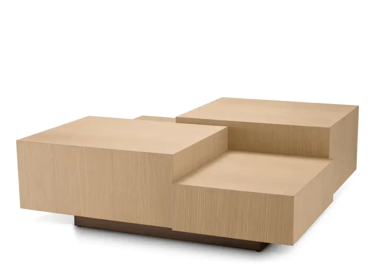 Nerone Couchtisch Natürliches Eichenfurnier mittleres Bronze Finish - HomeDesign Knaus