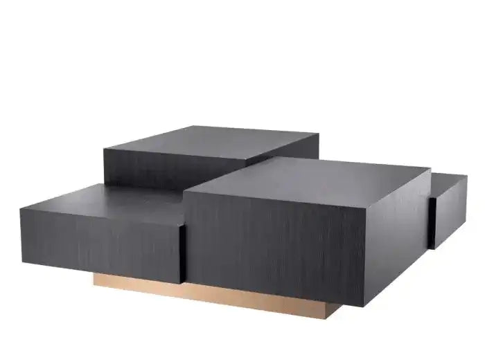 Nerone Couchtisch Natürliches Eichenfurnier mittleres Bronze Finish - HomeDesign Knaus