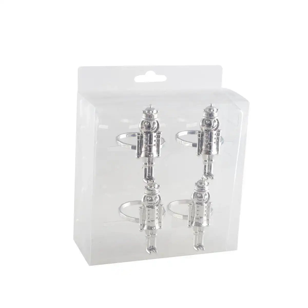 NUSSKNACKER SILBERNER SERVIETTENRING - 4ER-SET - HomeDesign Knaus