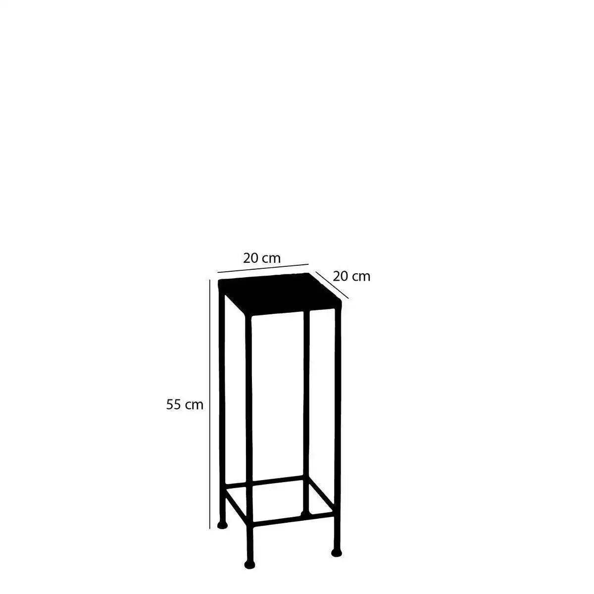 Odile Outdoor-Beistelltisch – 3er-Set – L28 x B28 x H67 cm – Metall – Braun, Weiß - HomeDesign Knaus