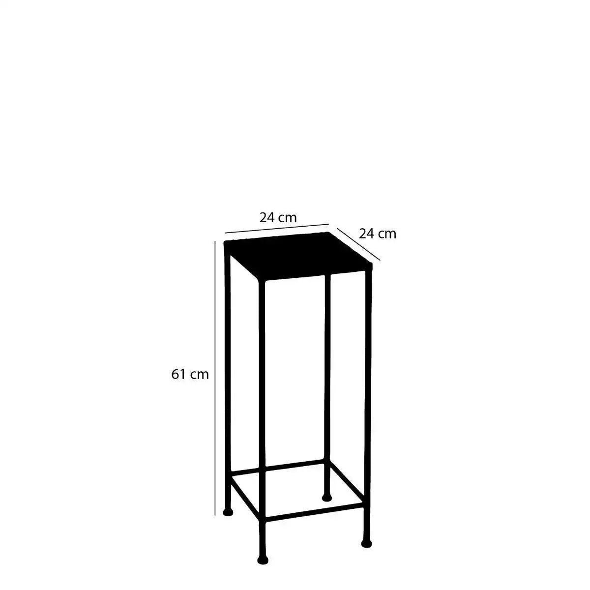 Odile Outdoor-Beistelltisch – 3er-Set – L28 x B28 x H67 cm – Metall – Braun, Weiß - HomeDesign Knaus