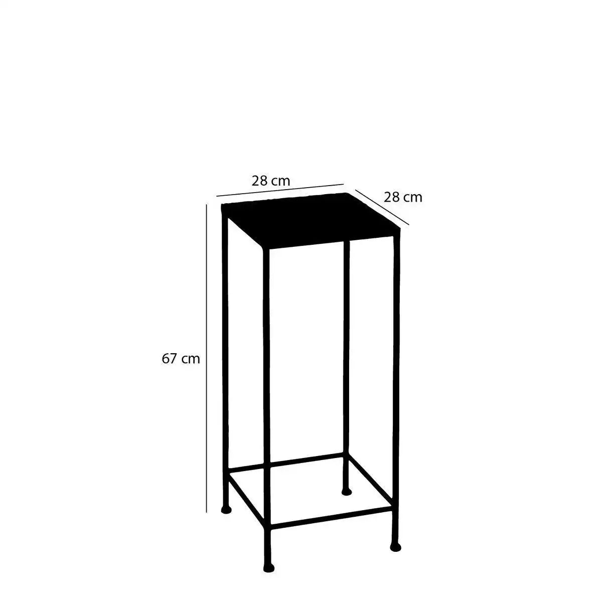Odile Outdoor-Beistelltisch – 3er-Set – L28 x B28 x H67 cm – Metall – Braun, Weiß - HomeDesign Knaus