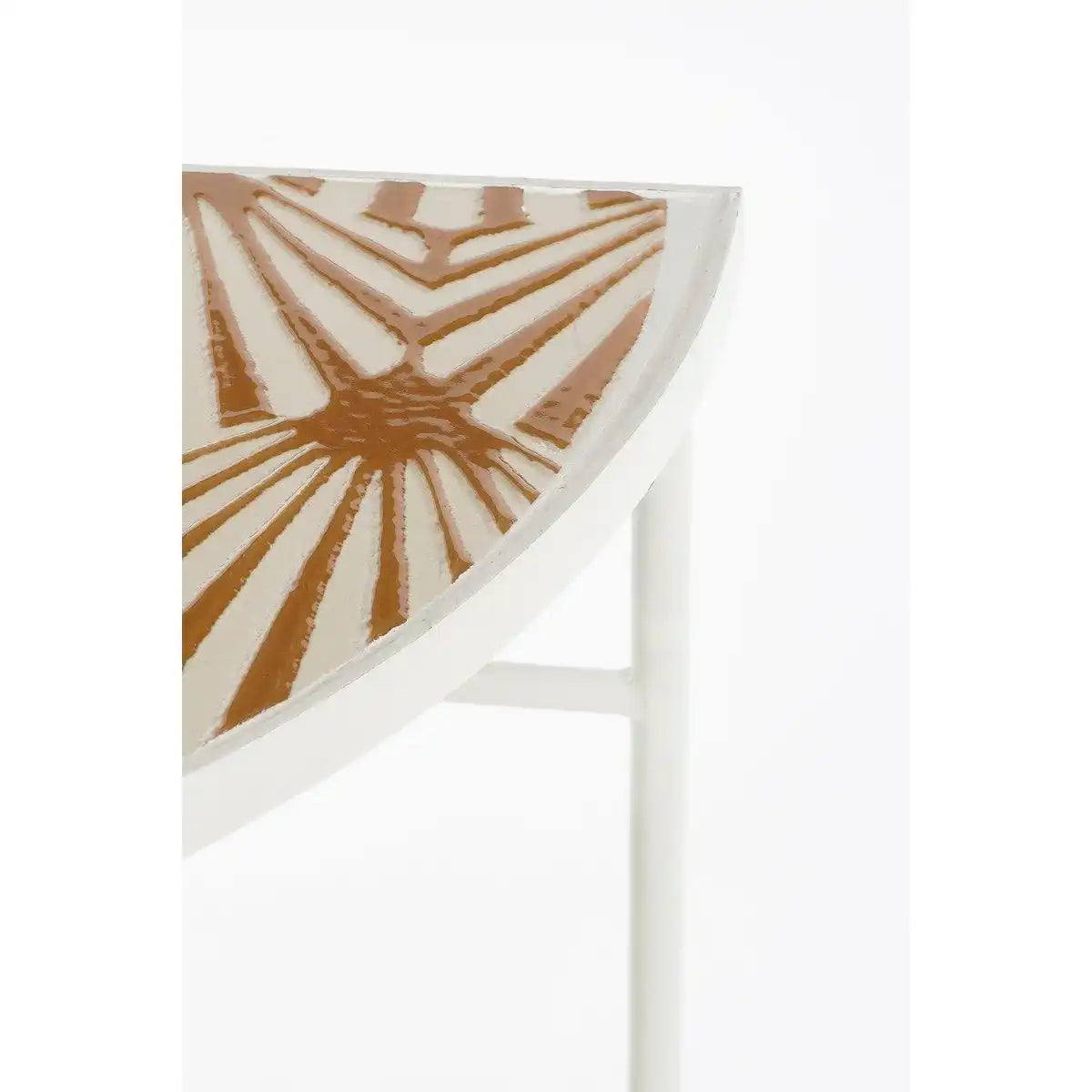 Odile Outdoor-Wandtisch – L63 x B33 x H71 cm – Metall – Braun, Weiß - HomeDesign Knaus