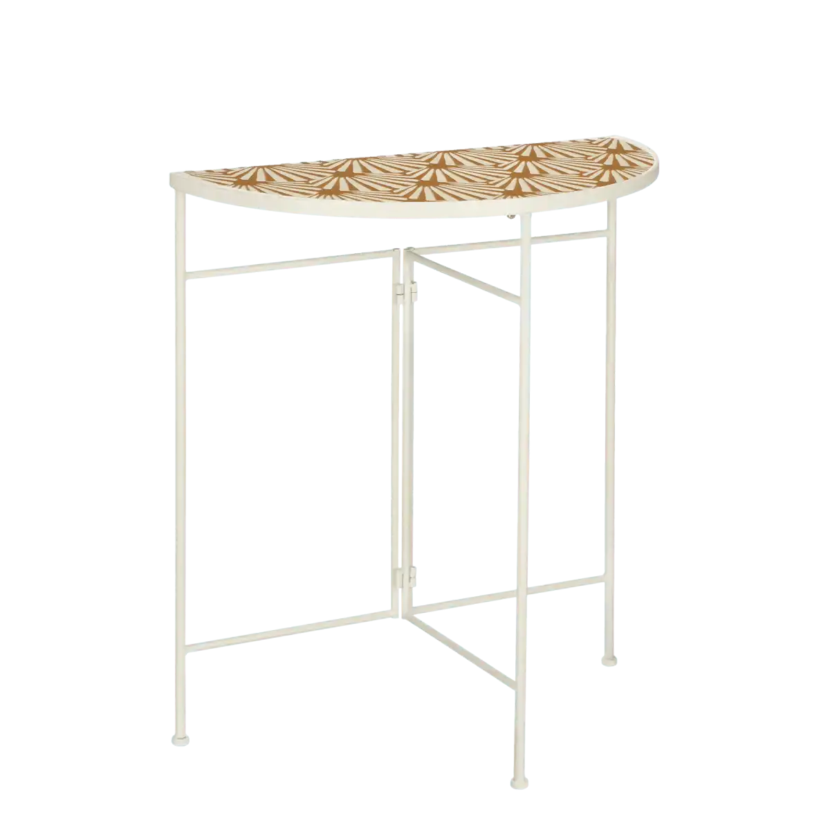 Odile Outdoor-Wandtisch – L63 x B33 x H71 cm – Metall – Braun, Weiß - HomeDesign Knaus