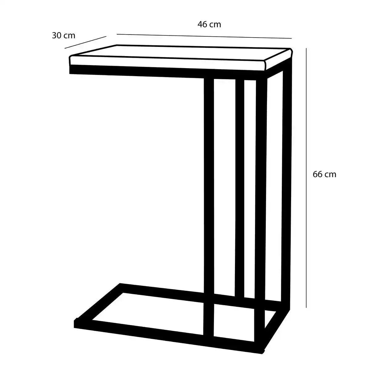 Oskar Beistelltisch – L46 x B30 x H66 cm – Holz, Metall – Schwarz - HomeDesign Knaus