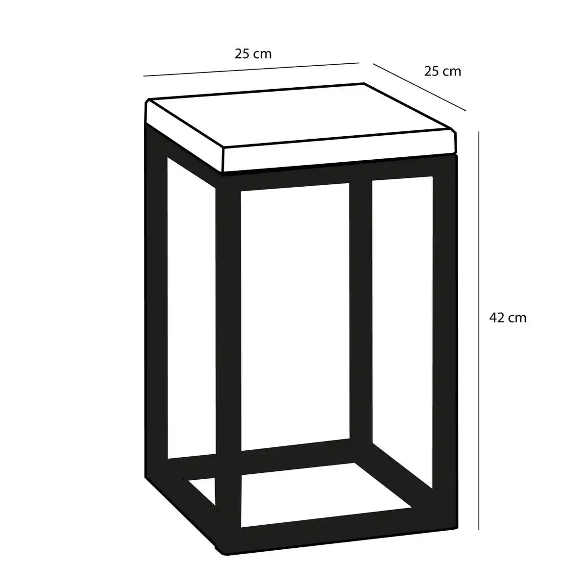 Oskar Pflanzentisch – L25 x B25 x H42 cm – Holz, Metall – Schwarz - HomeDesign Knaus