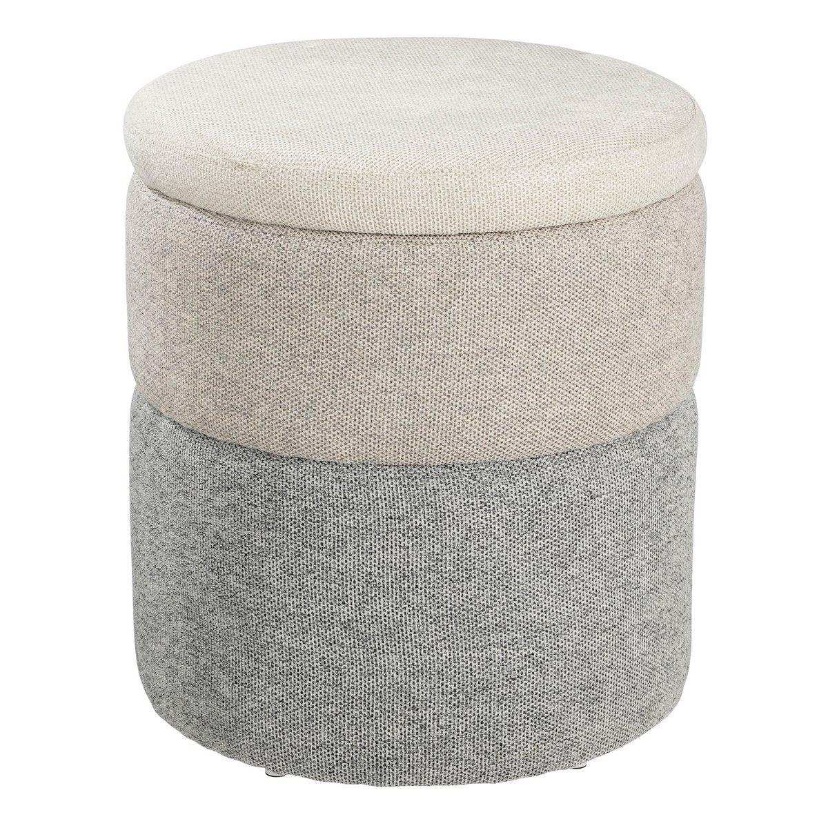 Ottomane mit Stauraum – H45 x Ø40 cm – Grau - HomeDesign Knaus