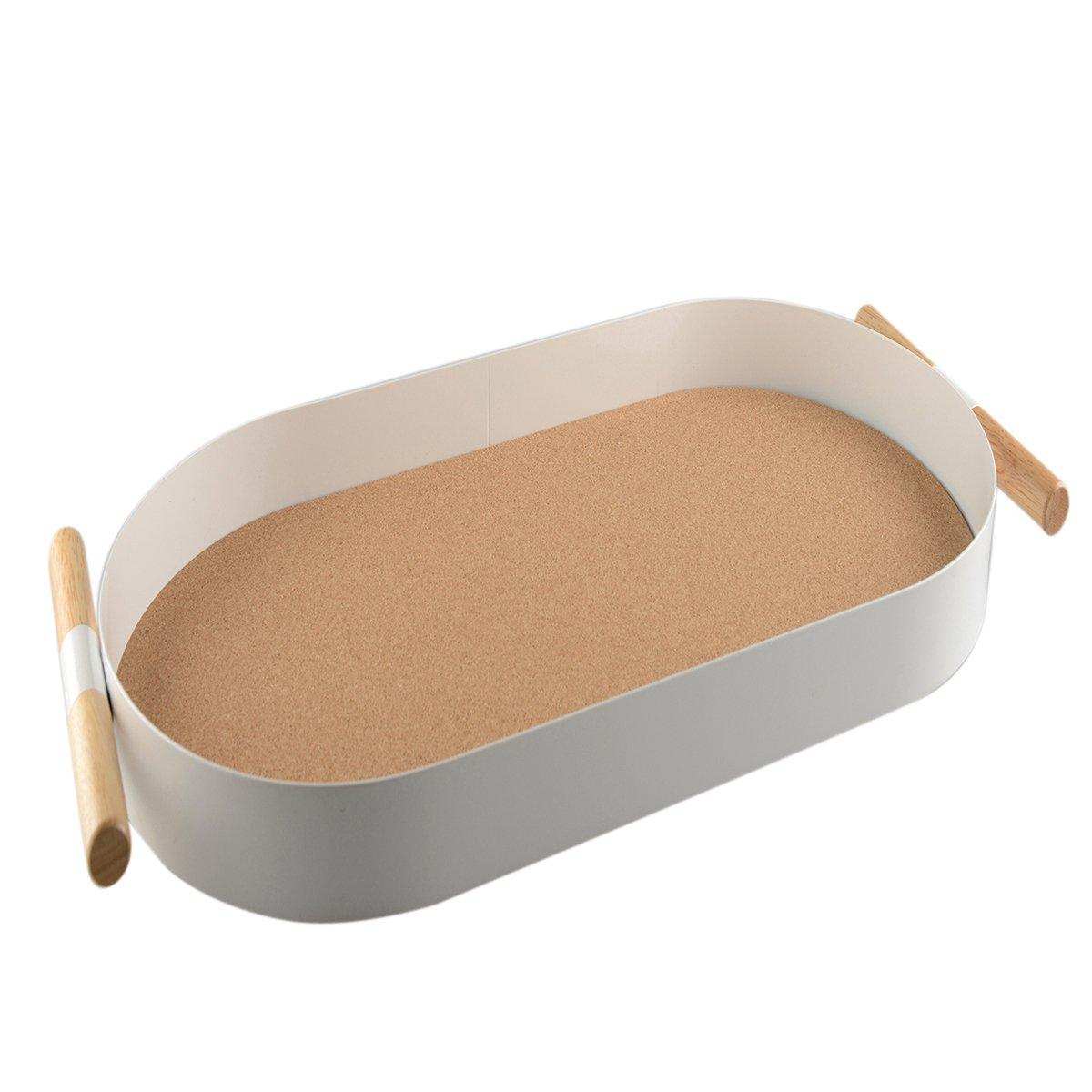 OVAL CORK WHITE TRAY - HomeDesign Knaus