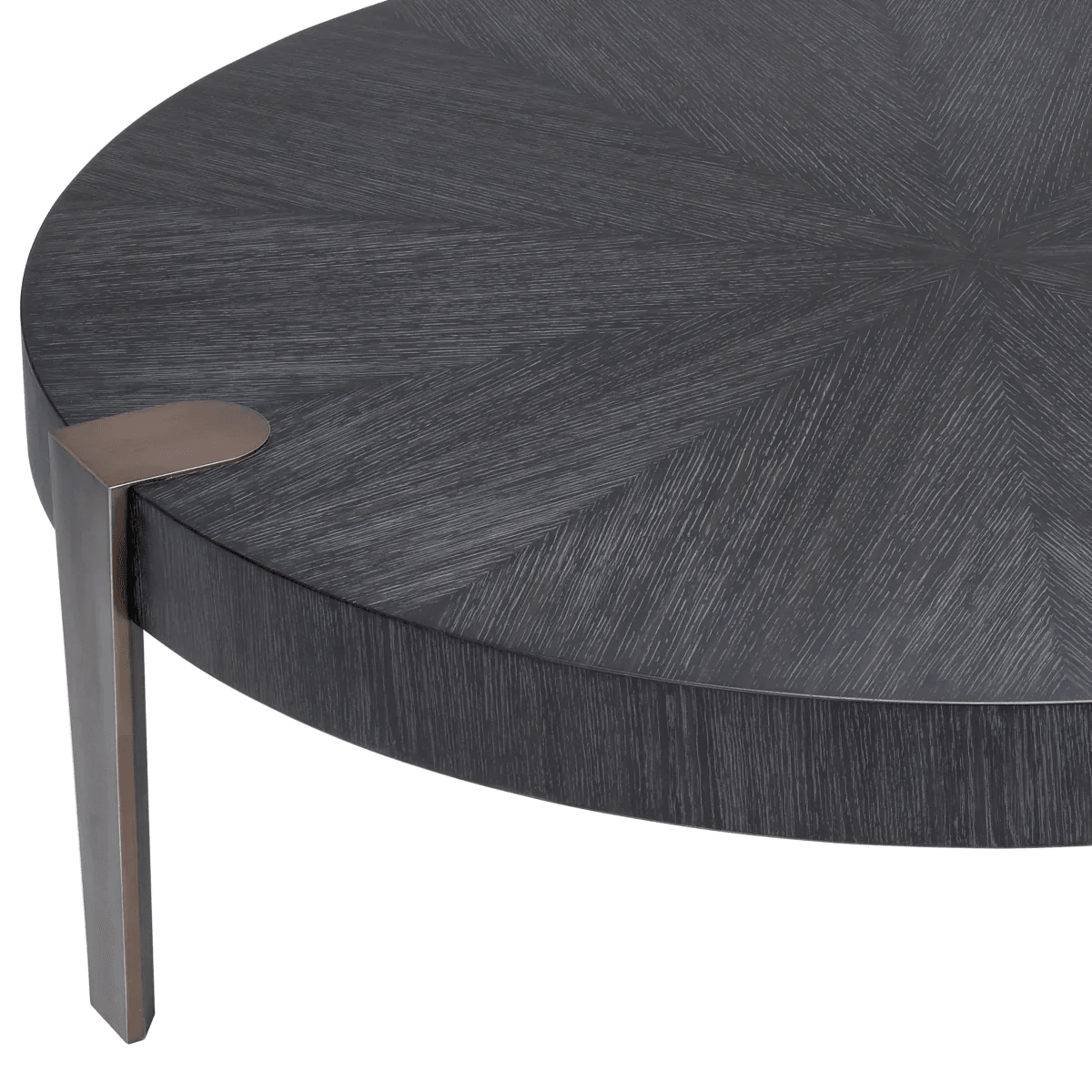 COUCHTISCH OXNARD HandarbeitAnthrazitgraues Eichenfurnier | mittleres Bronze-Finish - HomeDesign Knaus