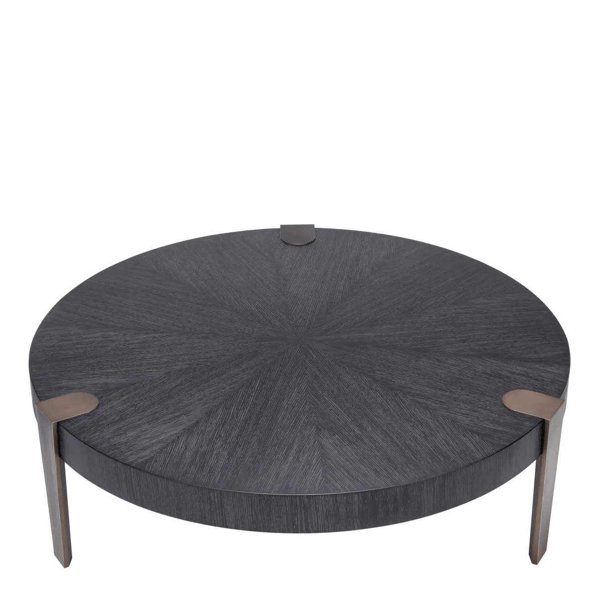 COUCHTISCH OXNARD HandarbeitAnthrazitgraues Eichenfurnier | mittleres Bronze-Finish - HomeDesign Knaus