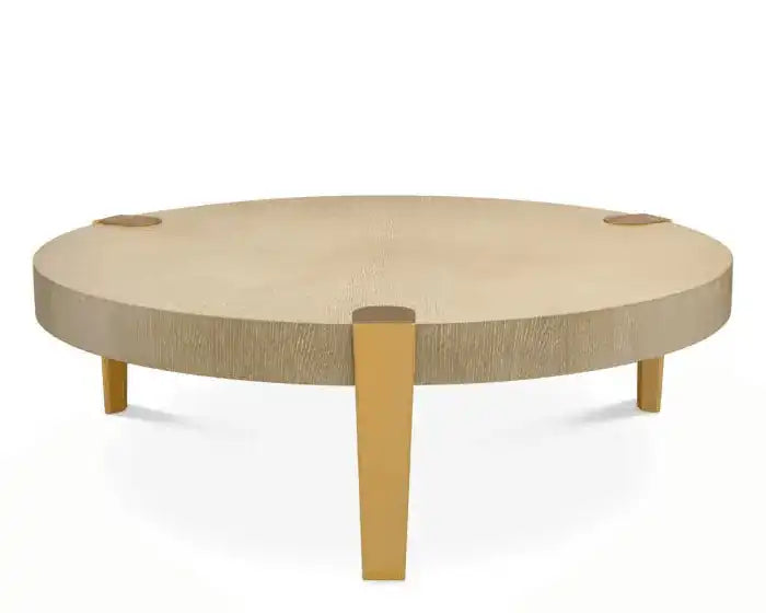 Oxnard Couchtisch Handarbeit Anthrazitgraues Eichenfurnier Bronze Finish - HomeDesign Knaus
