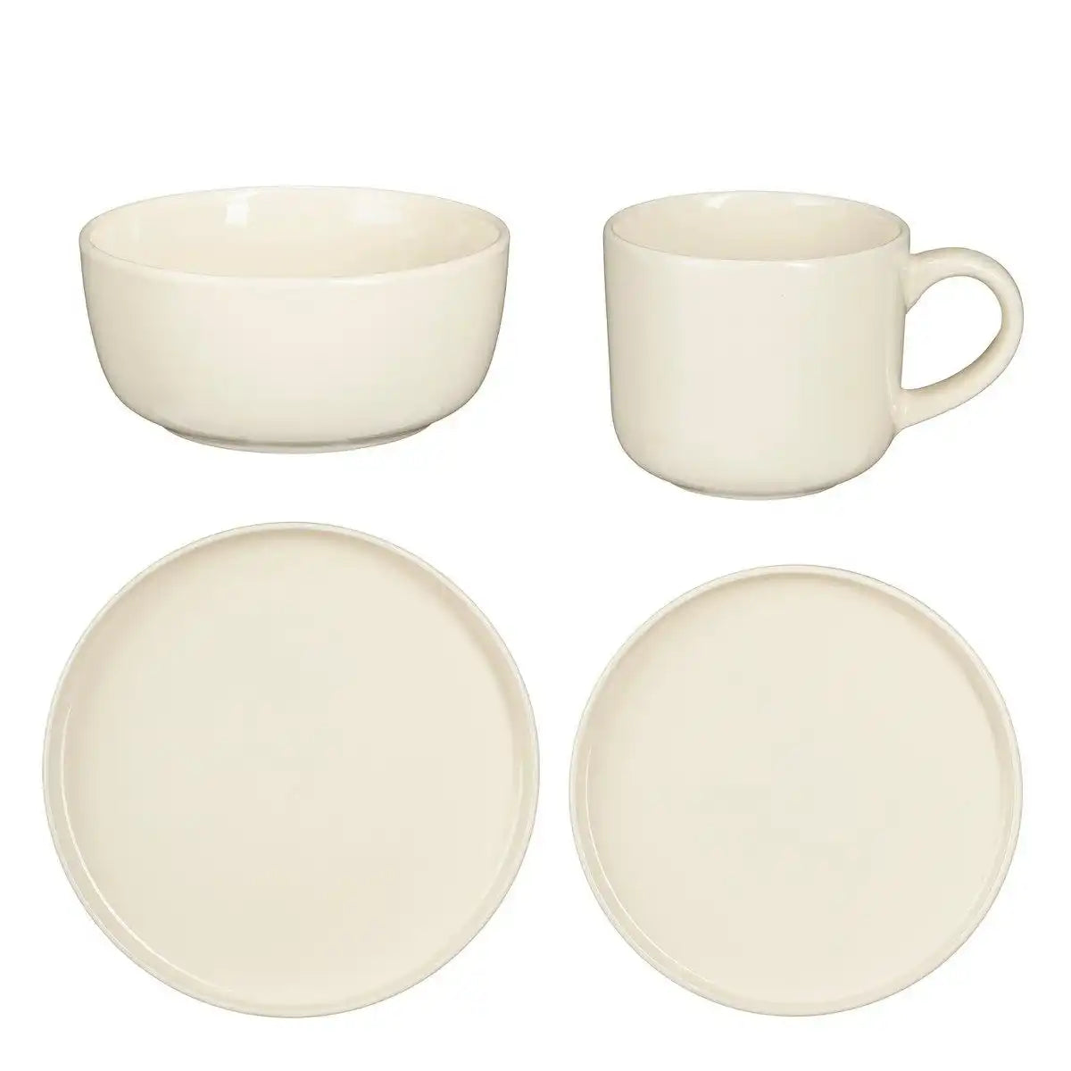 Ozi Descrises Set 4 Personen - Stein gut - off -White - HomeDesign Knaus