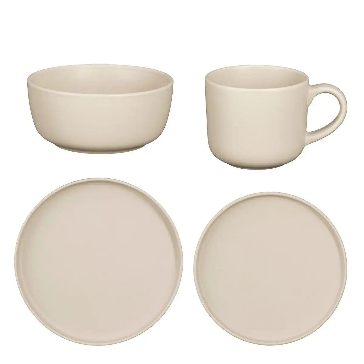 Ozi Descrises Set 4 Personen - Stein gut - Taupe - HomeDesign Knaus