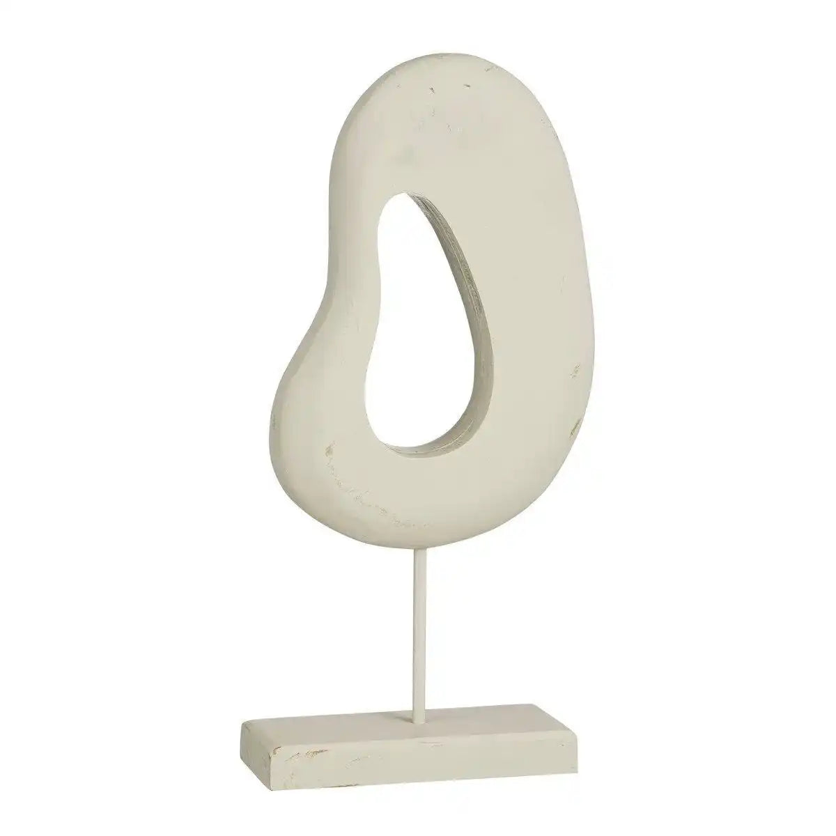 Pastina-Ornament auf Fuß – L6,5 x B16,5 x H37,5 cm – FSC 100 % Mangoholz – gebrochenes Weiß - HomeDesign Knaus