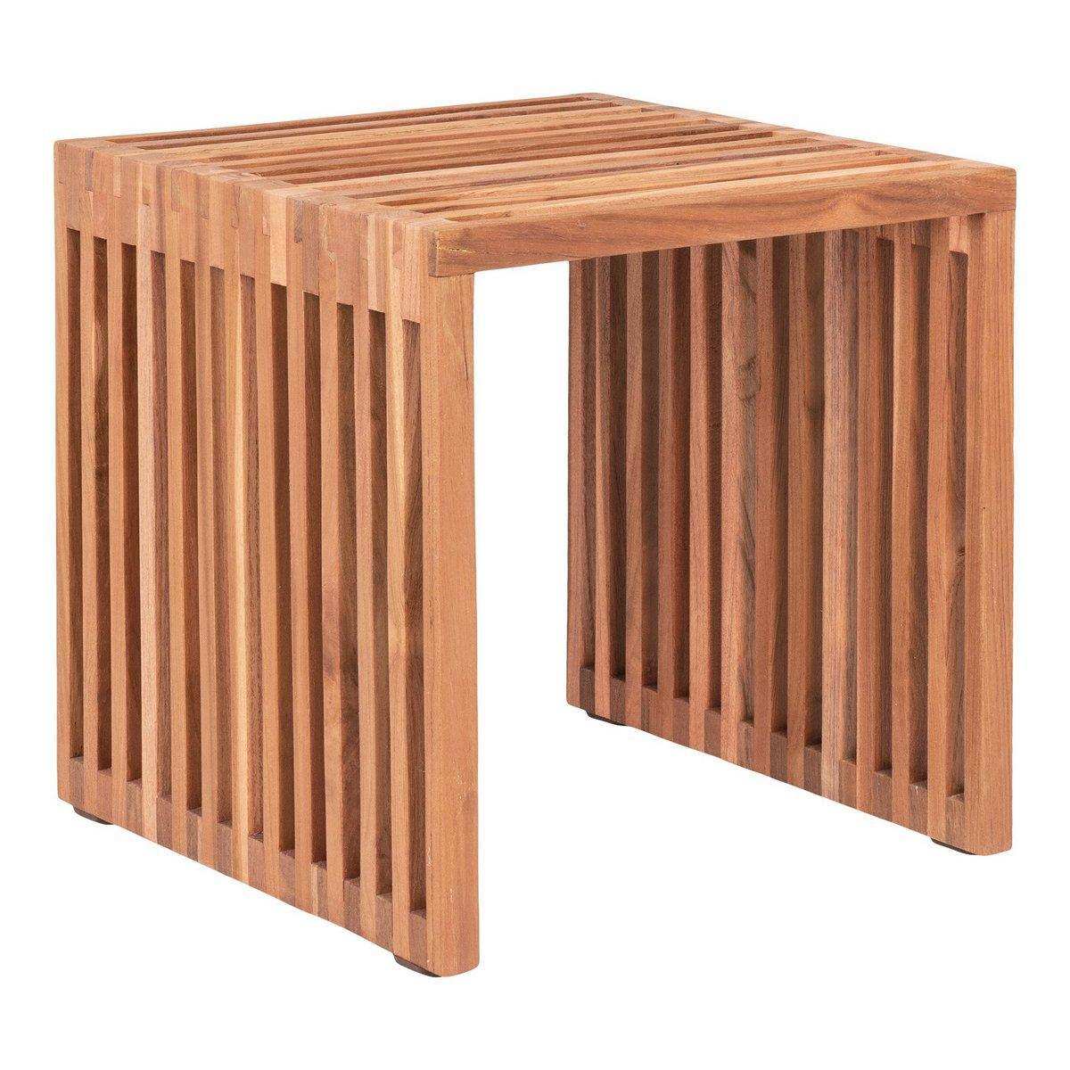 Pego Beistelltisch – Beistelltisch aus Teakholz, Natur, 40x40x40 cm - HomeDesign Knaus