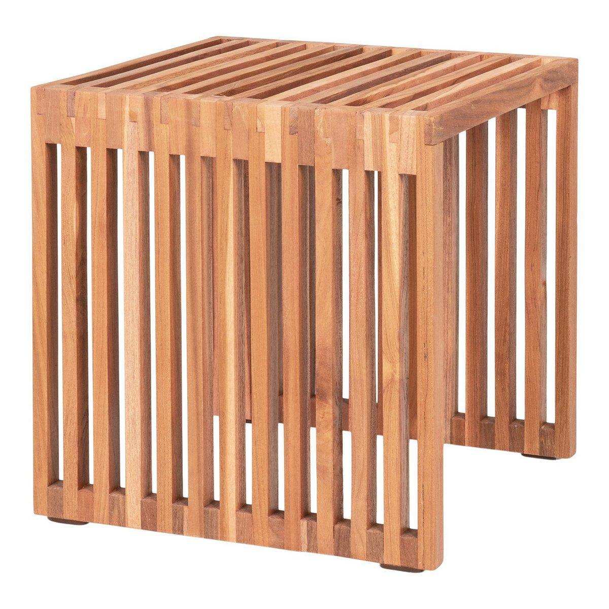 Pego Beistelltisch – Beistelltisch aus Teakholz, Natur, 40x40x40 cm - HomeDesign Knaus