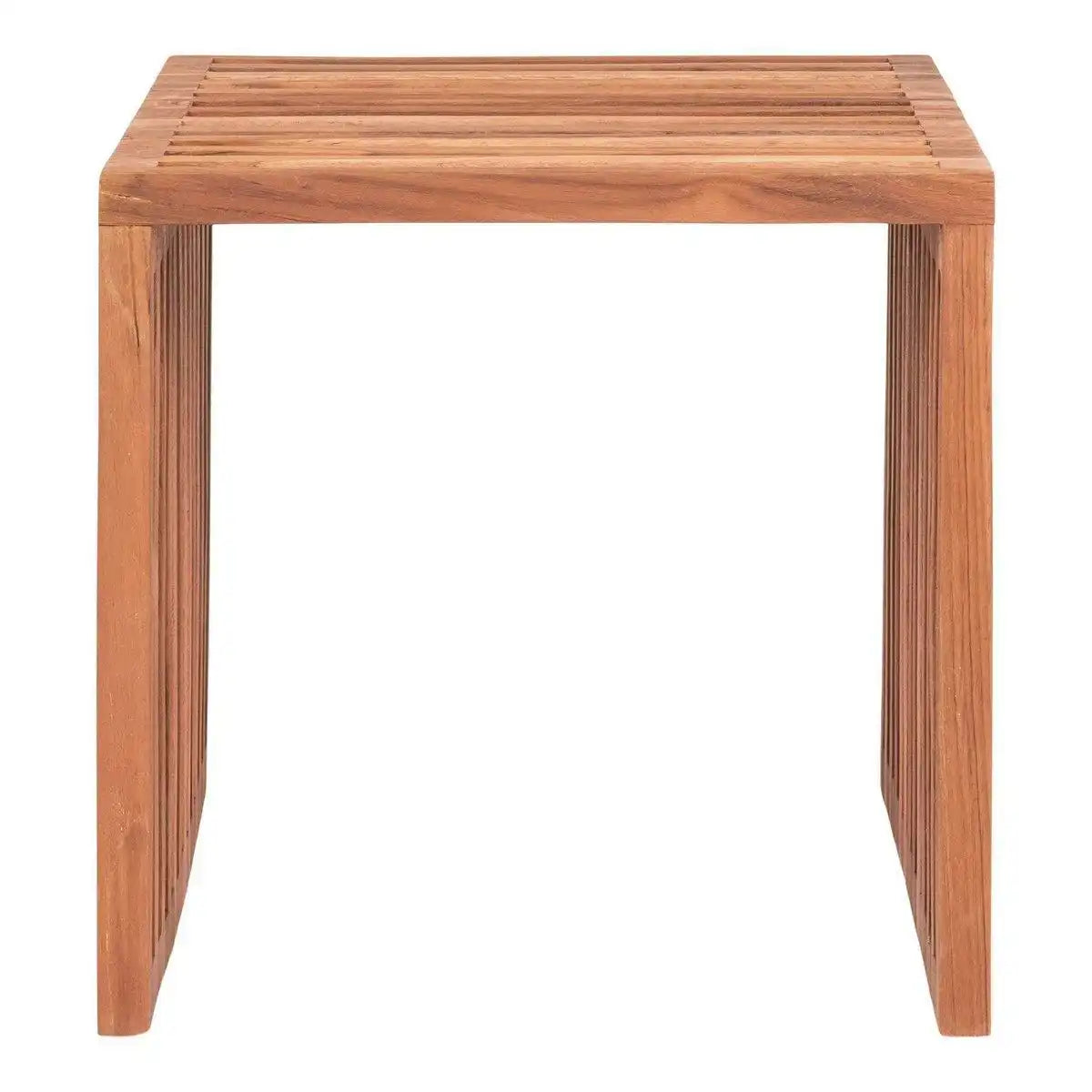 Pego Beistelltisch – Beistelltisch aus Teakholz, Natur, 40x40x40 cm - HomeDesign Knaus
