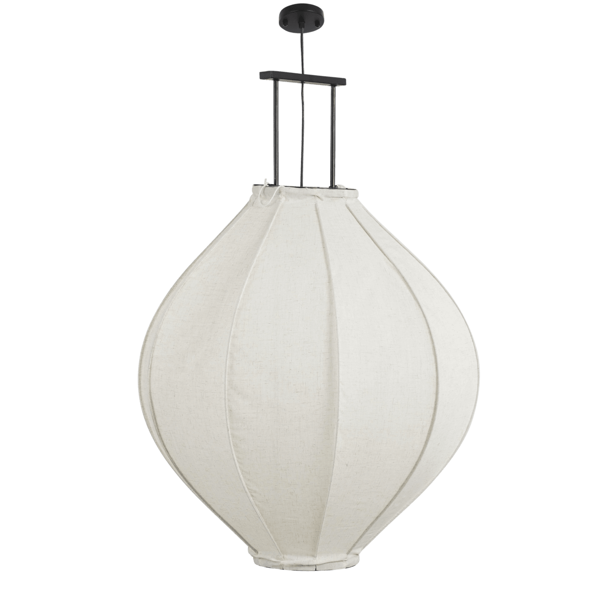 Pego Hängelampe - H94 x Ø70 cm - Leinen - Off White - HomeDesign Knaus