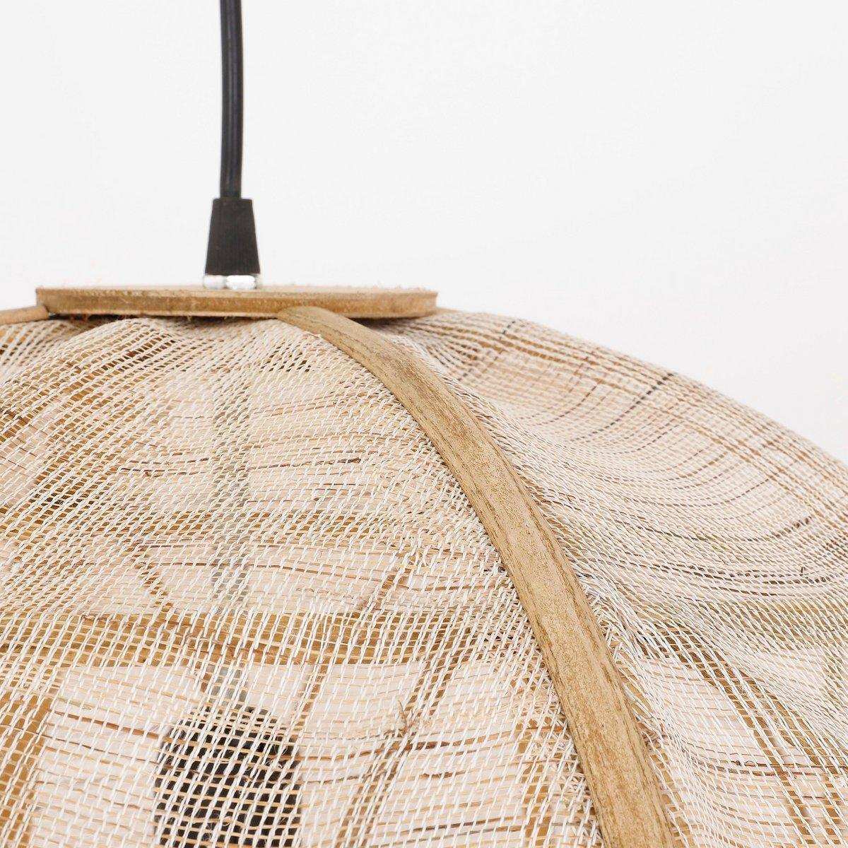 Pella Hängelampe – H44 x Ø45 cm – Leinen – Beige - HomeDesign Knaus