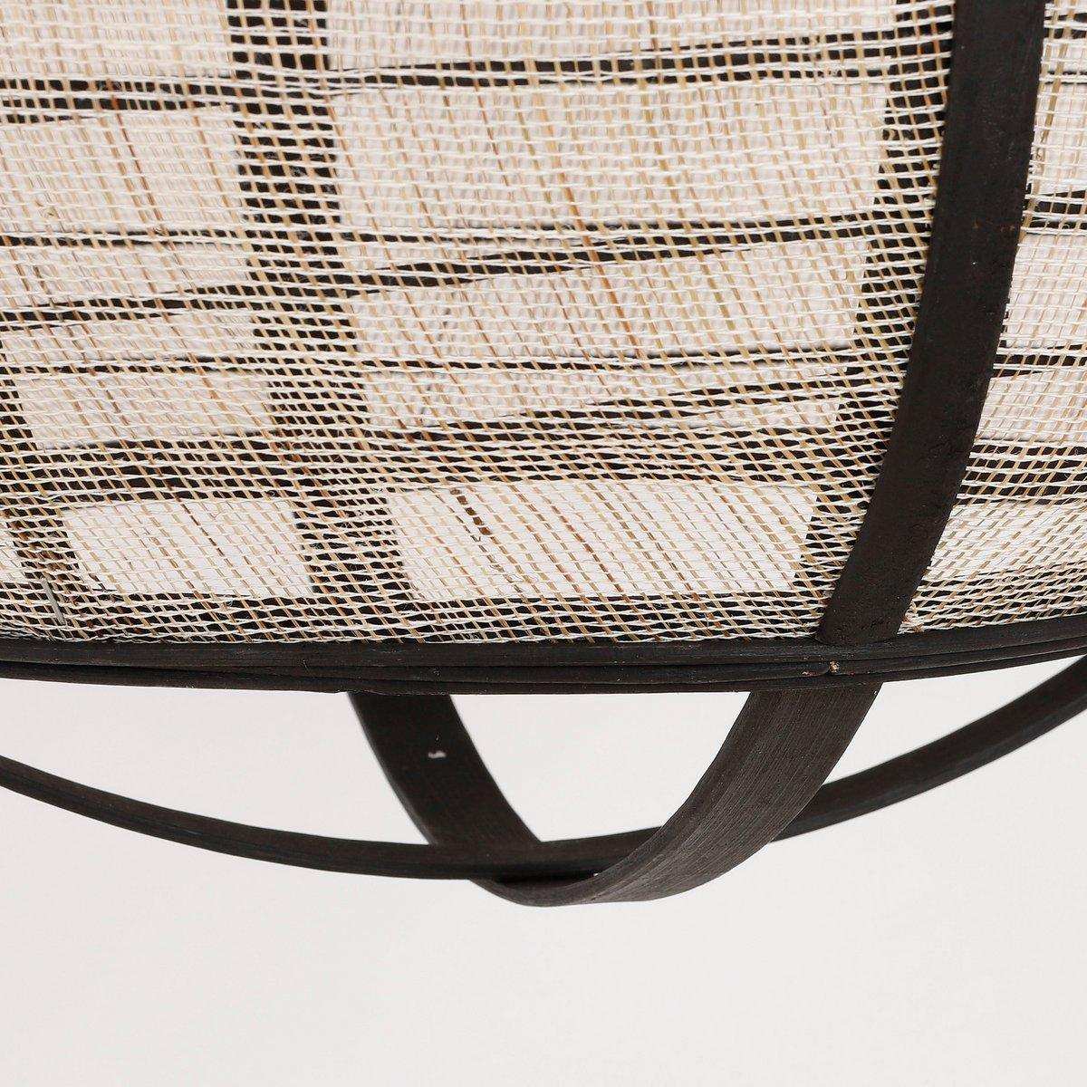 Pella Hängelampe – H44 x Ø45 cm – Leinen – gebrochenes Weiß - HomeDesign Knaus