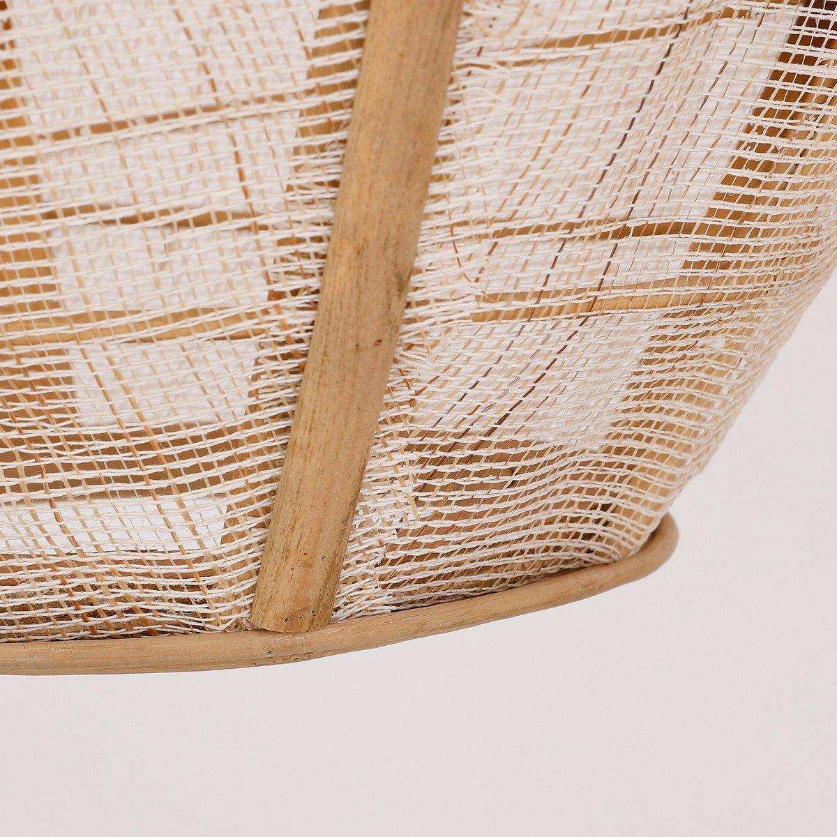 Pella Hängelampe – H46 x Ø29 cm – Leinen – Beige - HomeDesign Knaus