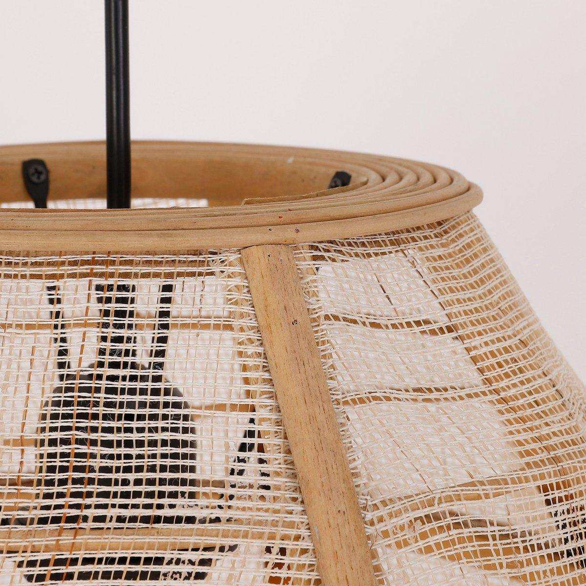Pella Hängelampe – H46 x Ø29 cm – Leinen – Beige - HomeDesign Knaus