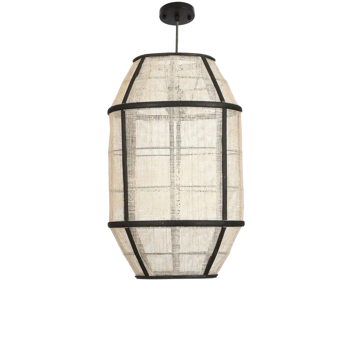 Pella Hängelampe – H46 x Ø29 cm – Leinen – gebrochenes Weiß - HomeDesign Knaus