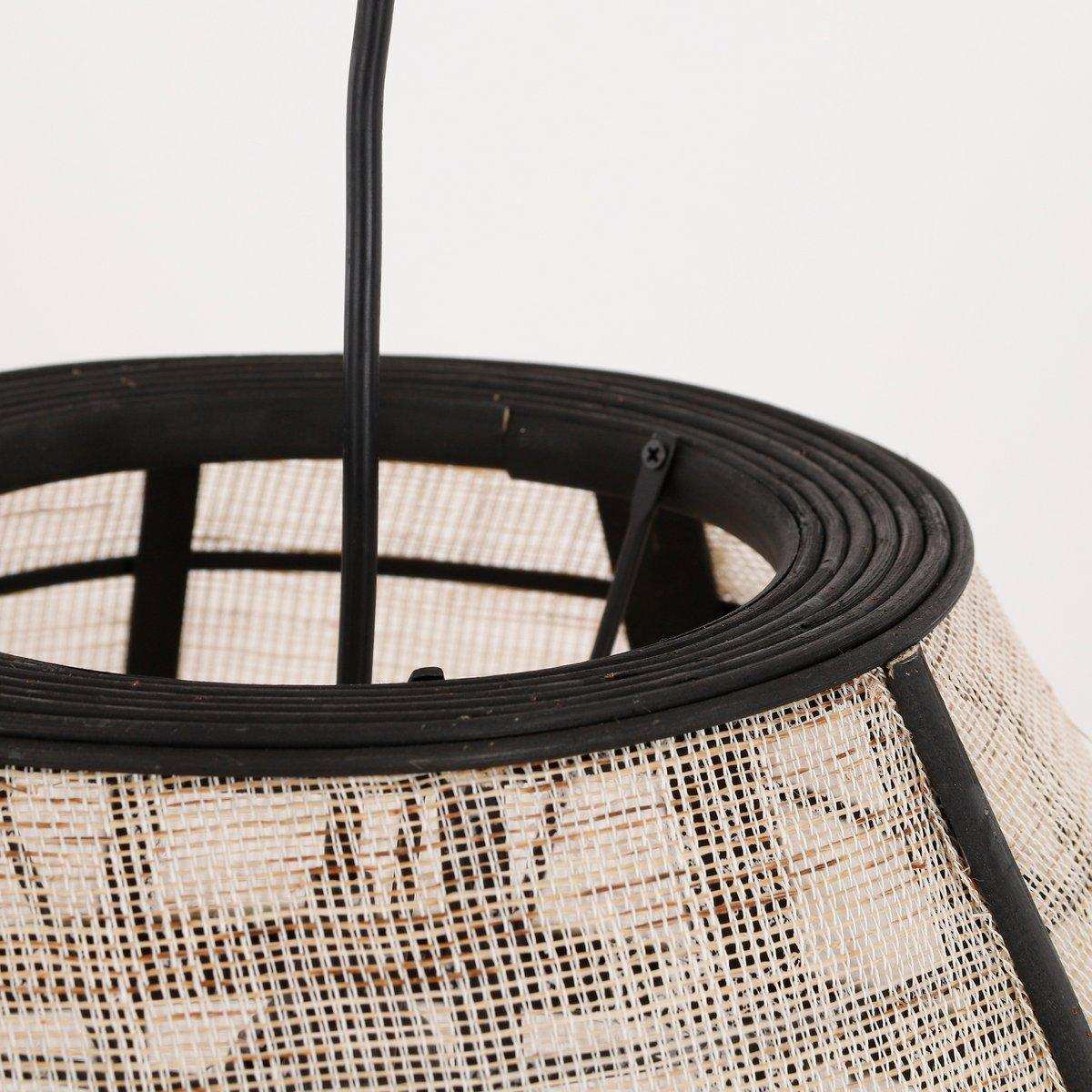 Pella Hängelampe – H46 x Ø29 cm – Leinen – gebrochenes Weiß - HomeDesign Knaus