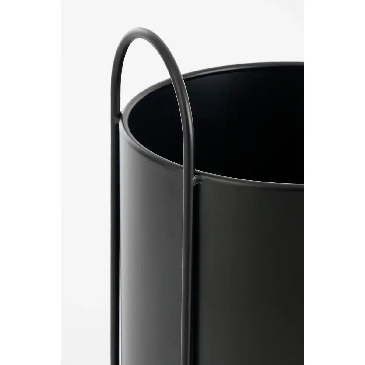 Petry Blumenpot auf Standard - Set von 3 - L27 x B25 x H51 cm - Metall - Schwarz - HomeDesign Knaus