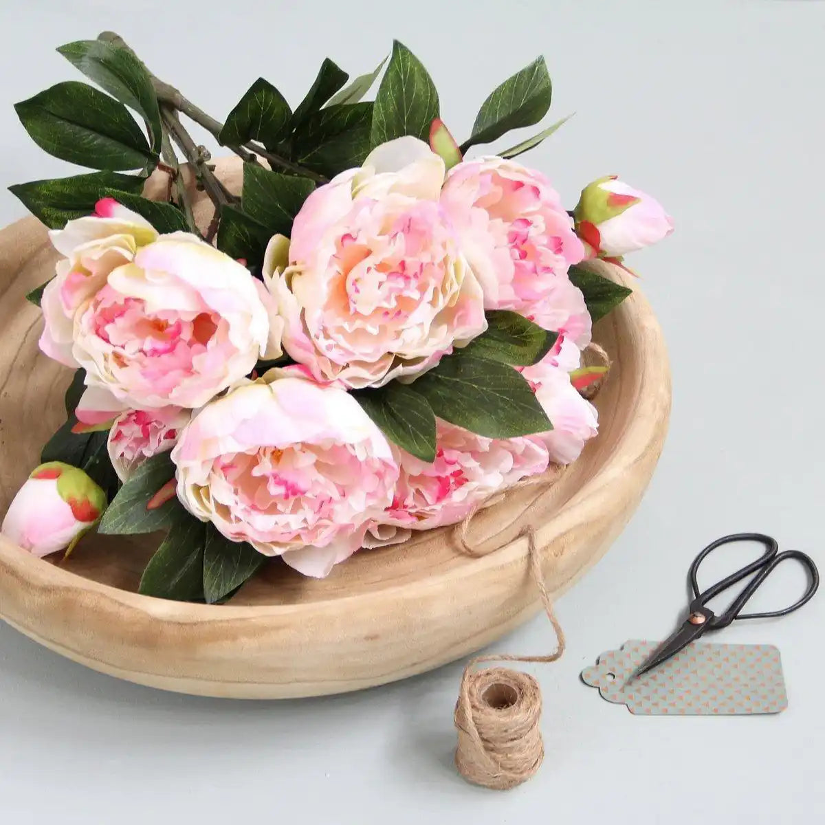 Pfingstrosen-Kunstblumenstrauß – H55 x Ø40 cm – Hellrosa - HomeDesign Knaus