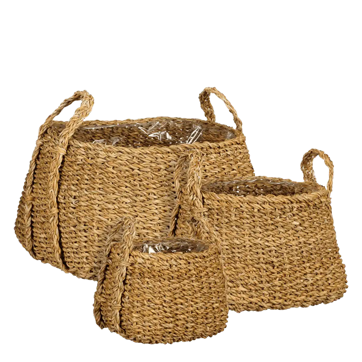 Pflanzkorb – 3er-Set – H25 x Ø35 cm – Braun - HomeDesign Knaus