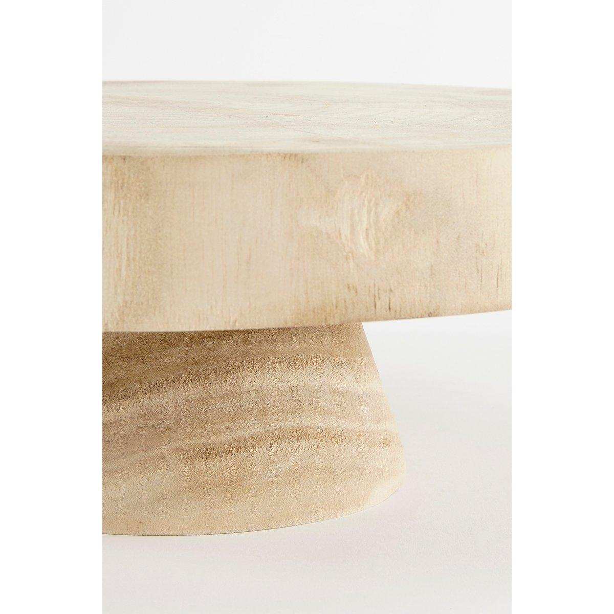 Pia Dekorationstisch – H11 x Ø30 cm – Holz – Hellbraun - HomeDesign Knaus