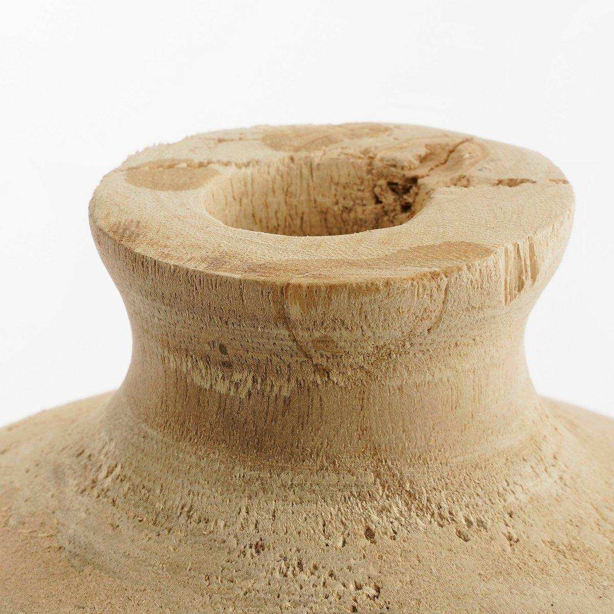 Pia Vase – H25 x Ø24 cm – Paulownia-Holz – Hellbraun - HomeDesign Knaus