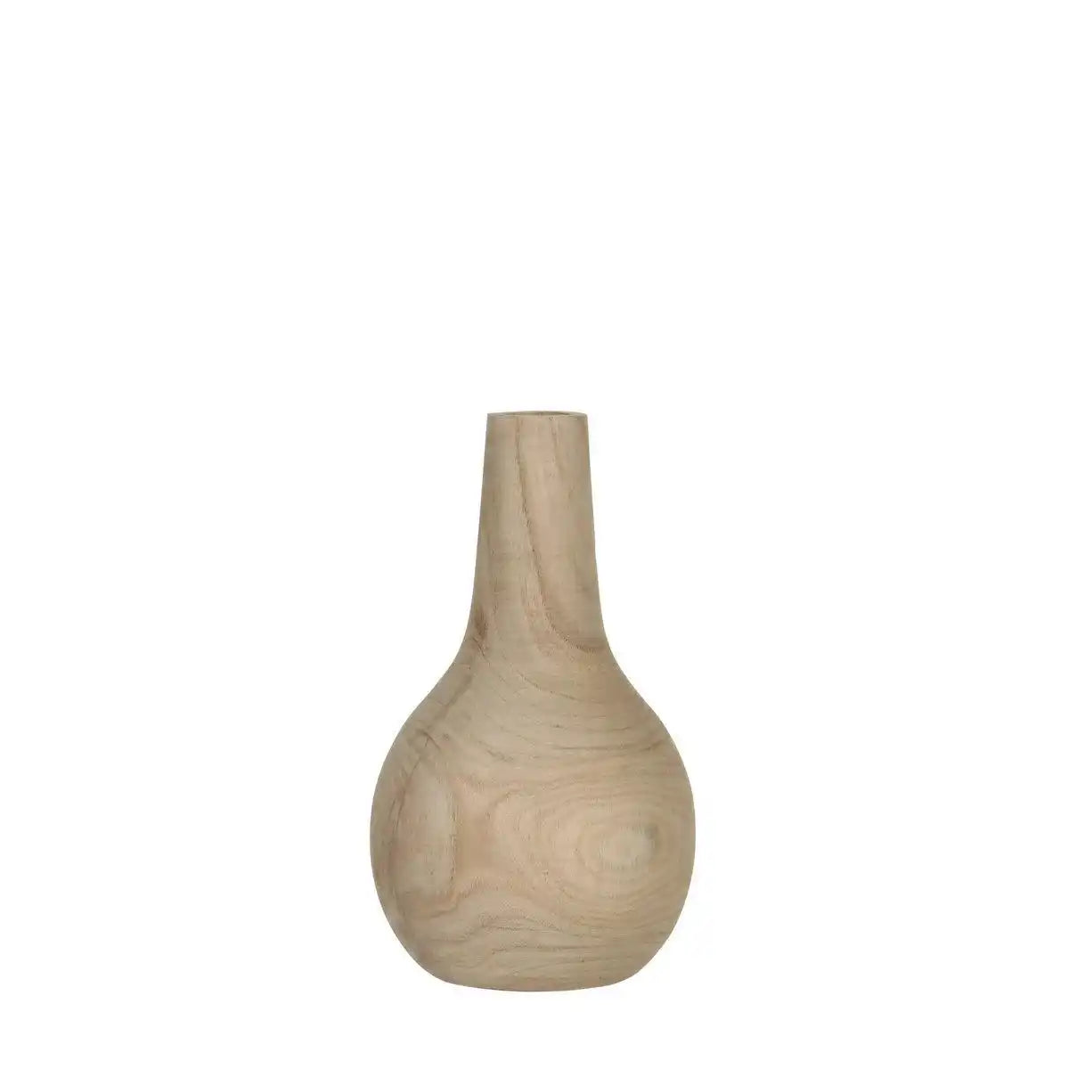 Pia Vase – H28 x Ø16 cm – Paulownia-Holz – Hellbraun - HomeDesign Knaus