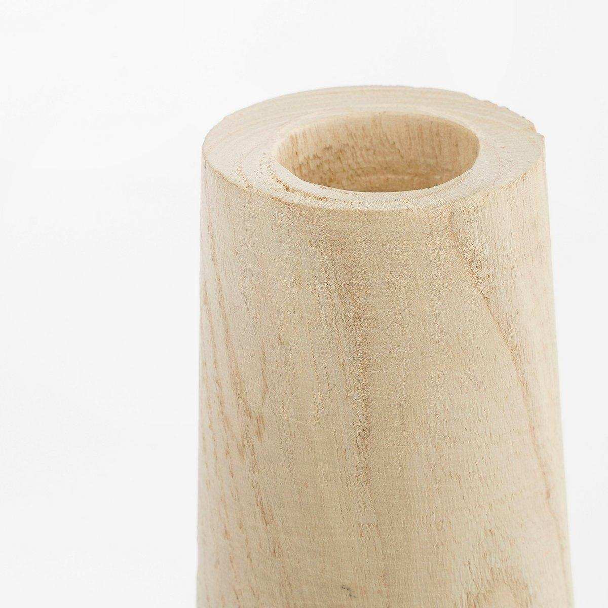 Pia Vase – H28 x Ø16 cm – Paulownia-Holz – Hellbraun - HomeDesign Knaus